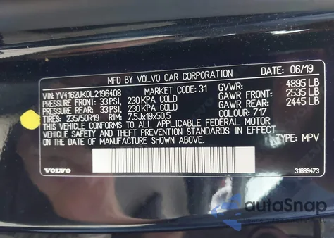 2020 Volvo Xc40 T5 Momentum z USA, uszkodzony, nr VIN YV4162UK0L2196408